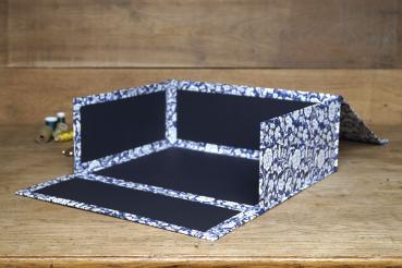 Blau- weiße Ordnungsbox "Fanni", Renaissanceblumen